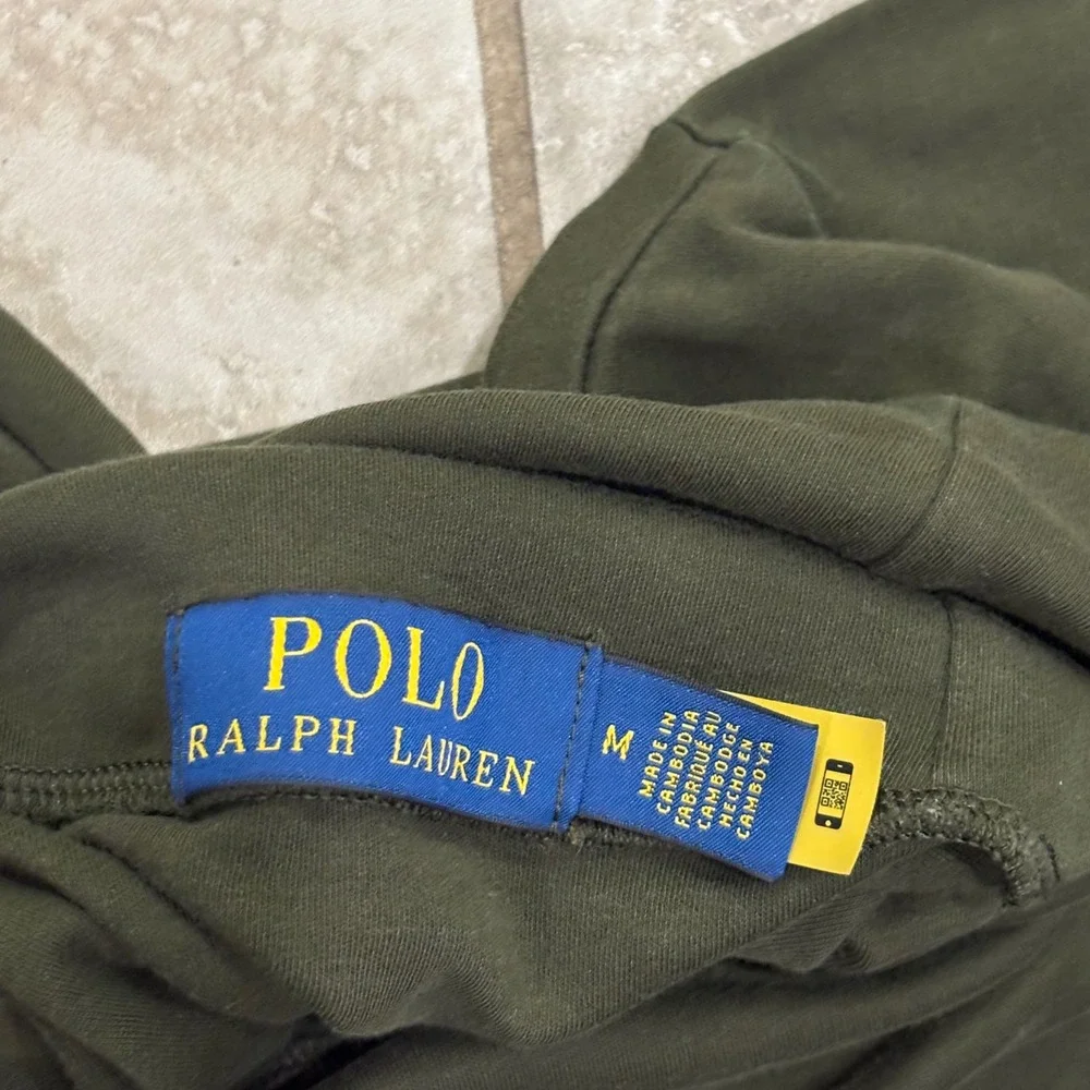 Polo Ralph Lauren Mens Olive Green Cotton Turtleneck Long Sleeve Shirt Size M